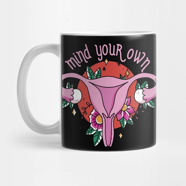 Mind Your Own Uterus // Vintage Tattoo Style Feminism by SLAG_Creative